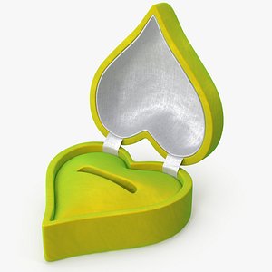 Heart Shaped Empty Ring Box V02 Green