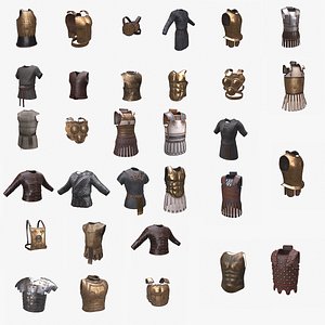 Ancient Armor Pack 3D Model Game Ready PBR Low Poly