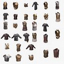 Pack d'armures anciennes - Modèle 3D prêt pour le jeu PBR Low Poly