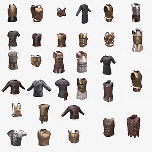Ancient Armor Pack 3D Model Game Ready PBR Low Poly