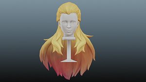 3D model Female hair