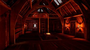 3D viking house structure model