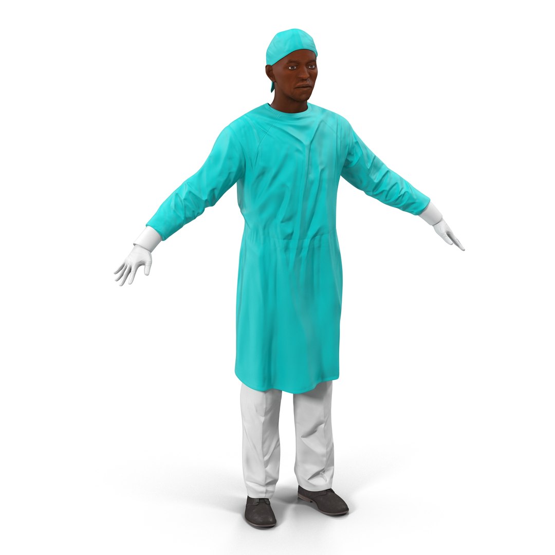 Male African American Surgeon 3 3D Model 3D model preview