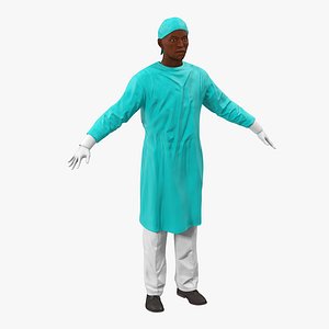 Male African American Surgeon 3 3D Model