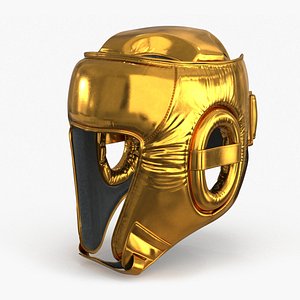 3D Boxing Training Helmet Gold 3D model