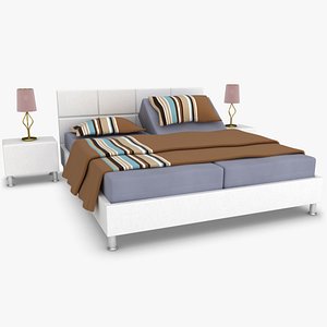 3d karina adjustable bed white model
