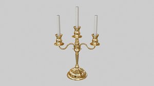 candelabra gold 3D model