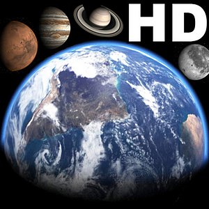 earth moon planets atmosphere 3d max