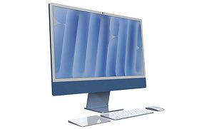 3D Apple iMac M4 Chip 2024 Blue