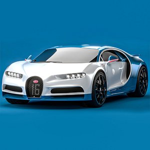 Bugatti Chiron Sport 2021 Blue White 3D model