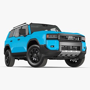 Toyota Land Cruiser 2024 Blue Color Rigged for Maya model