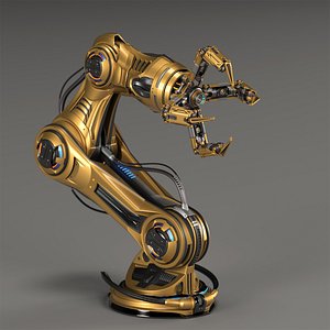 3D model Robot Arm 6 - Rigged