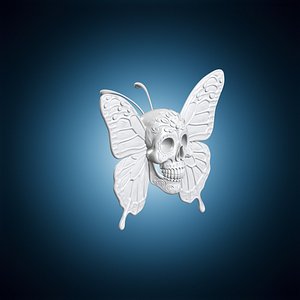 3D Sugar Skull Butterfly Wings 3D Print Model