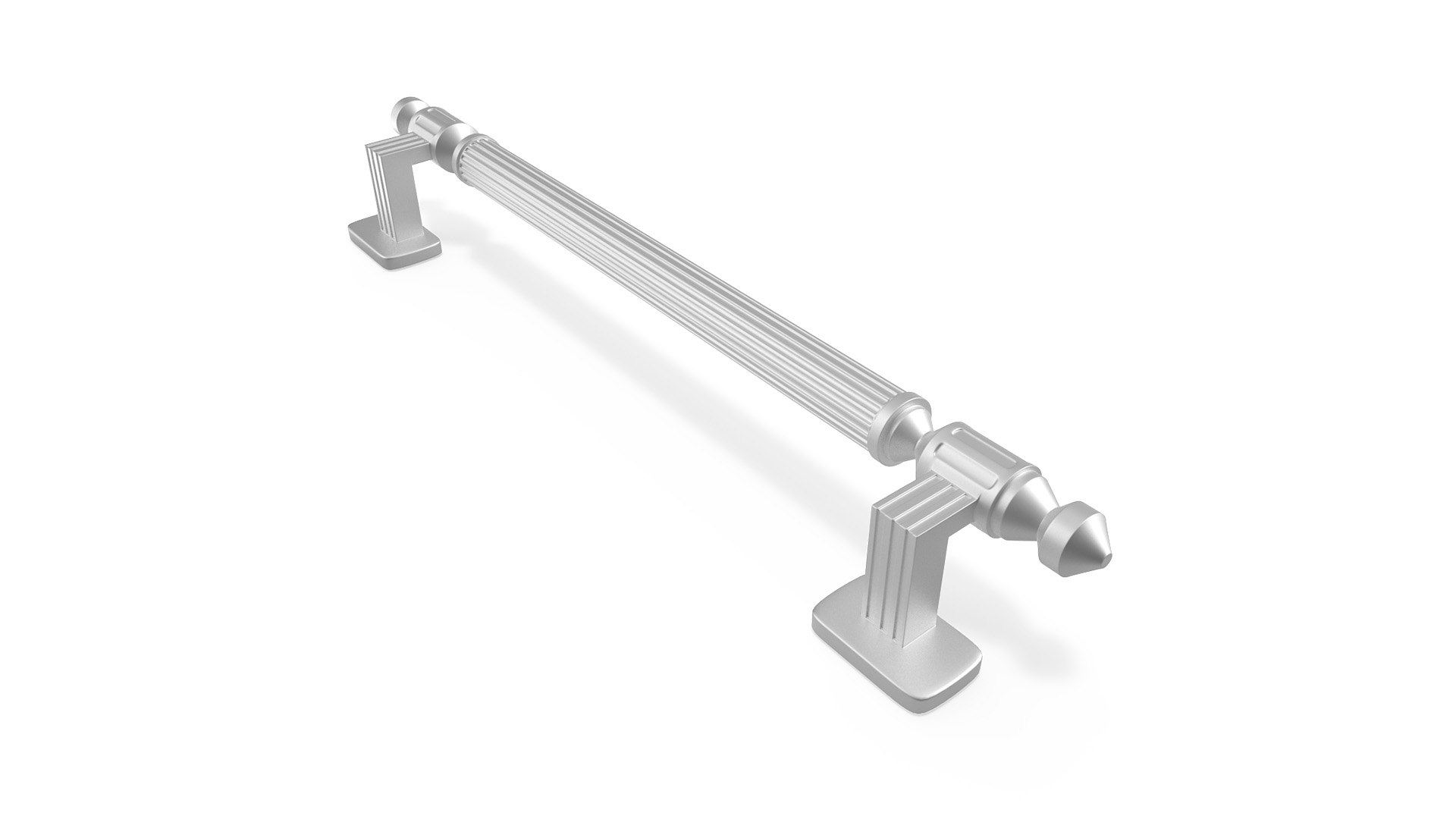 Door Handle Designer Ribbed Metal 3D model preview