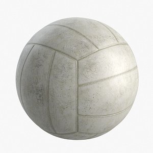 3D realistic old volleyball ball model