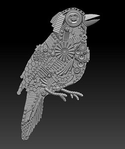 bird steampunk panel 3D model
