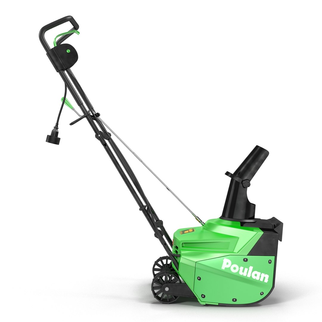 Electric Snow Blower Poulan 3D Model 3D model preview