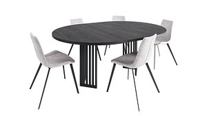 Akustik dining table and Hype dining chair 3D model