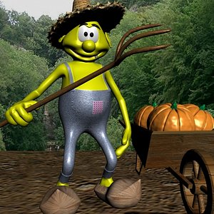 3d farmer cartoon rigged