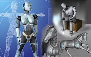 男性机器人机器人马三维模型