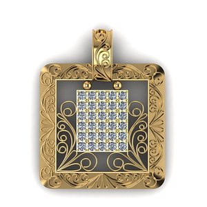 3d pendant diamonds
