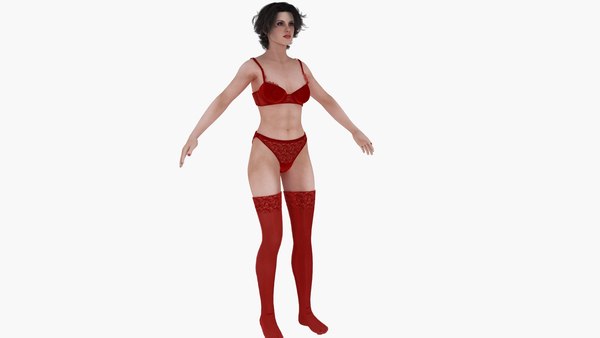 3D model Woman in Red Lingerie TurboSquid 1899228