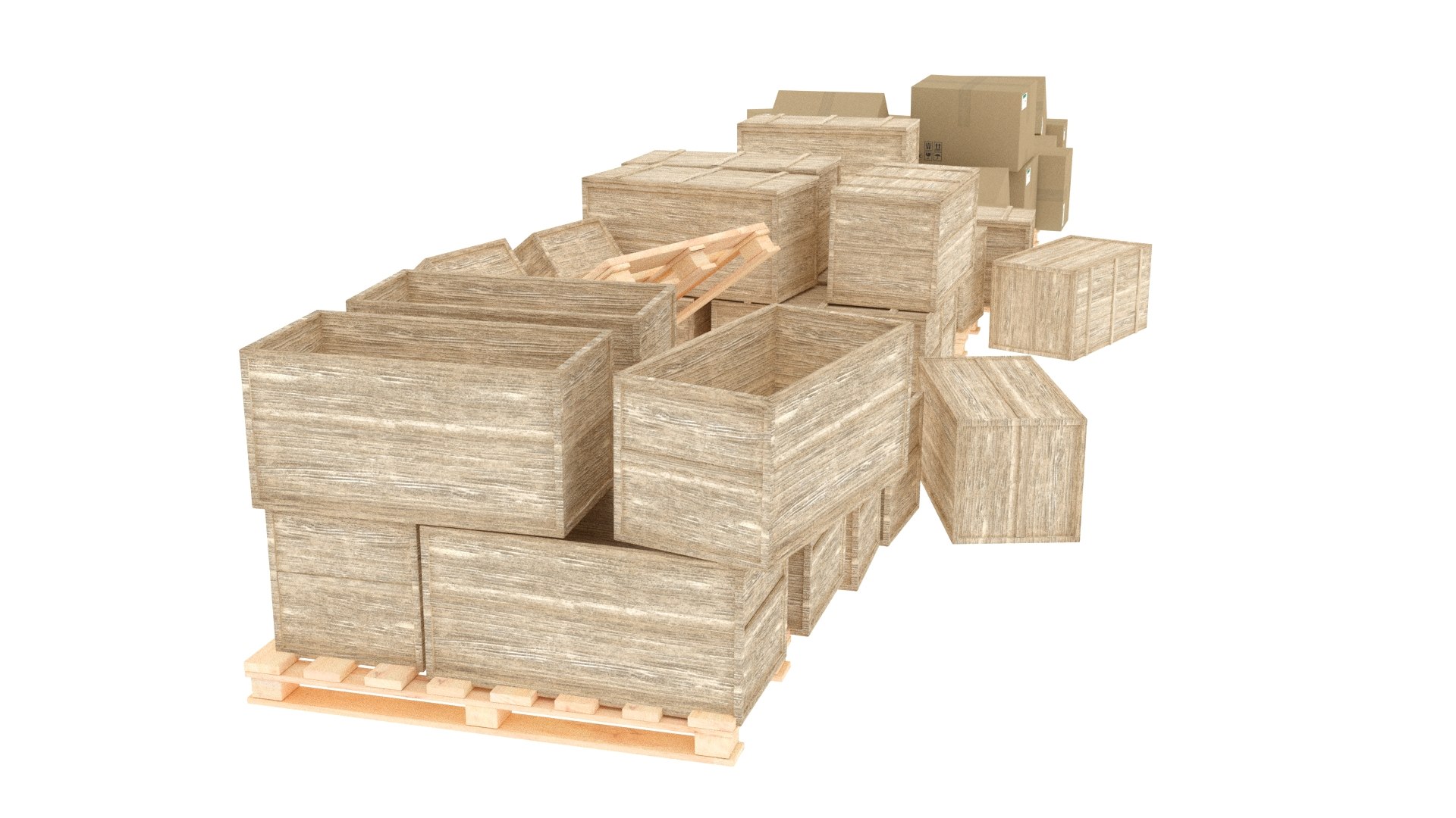 3D Wood Boxes Pallet 1 Model - TurboSquid 1949349