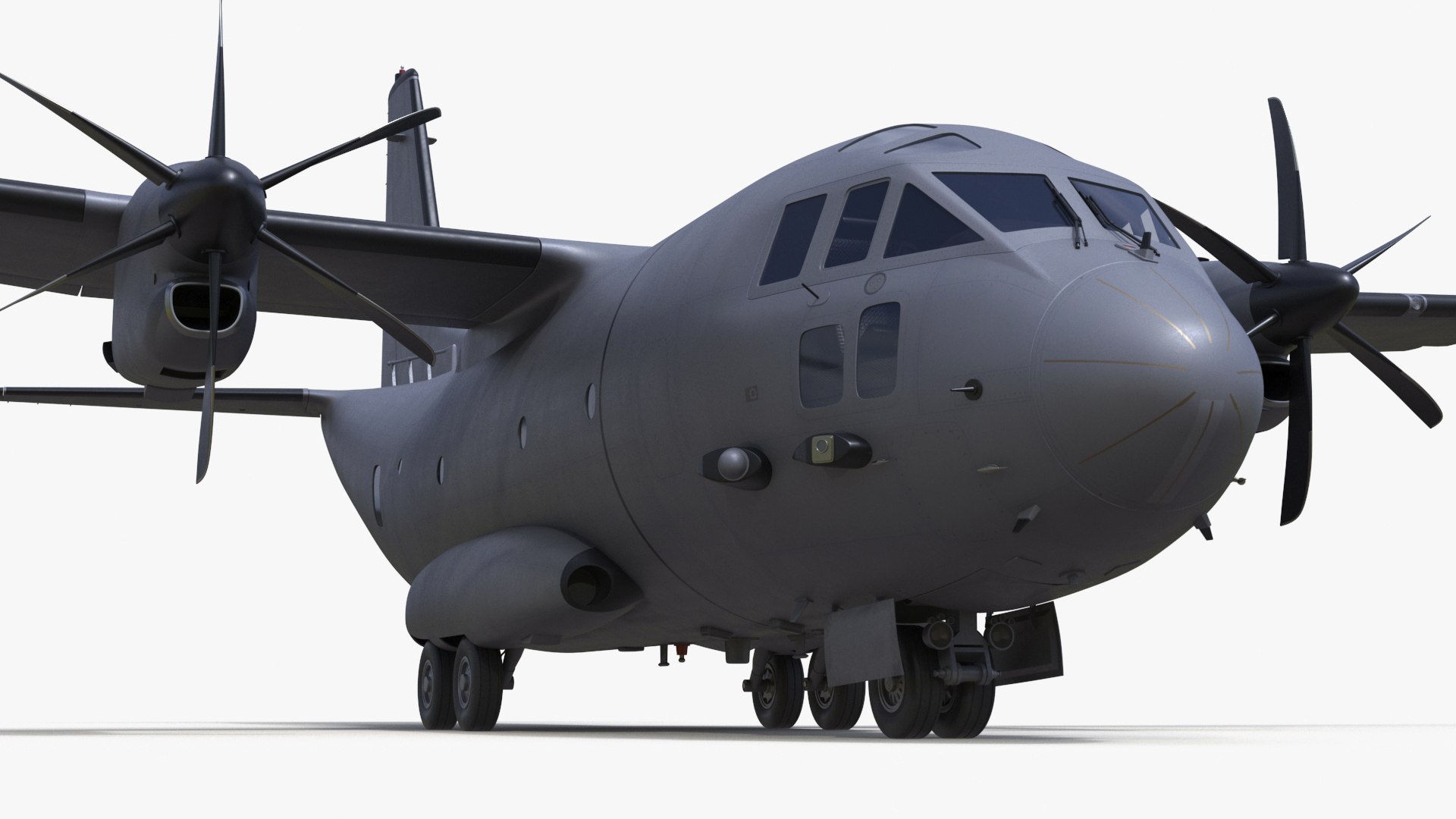 Multi-role Aircraft Grey Simplified 3D model preview