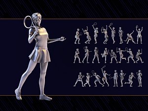 3D 24 Tennis figures model