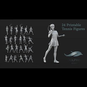 3D 24 Tennis figures model