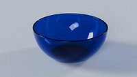 Cobalt Blue Bowl Low Poly PBR 4K Textures