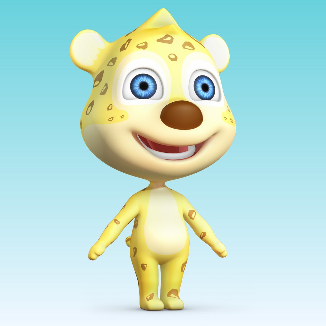 没有钻机的卡通豹3d模型