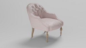pink elegant and comfortable Quadra lois armchair pink 3D model