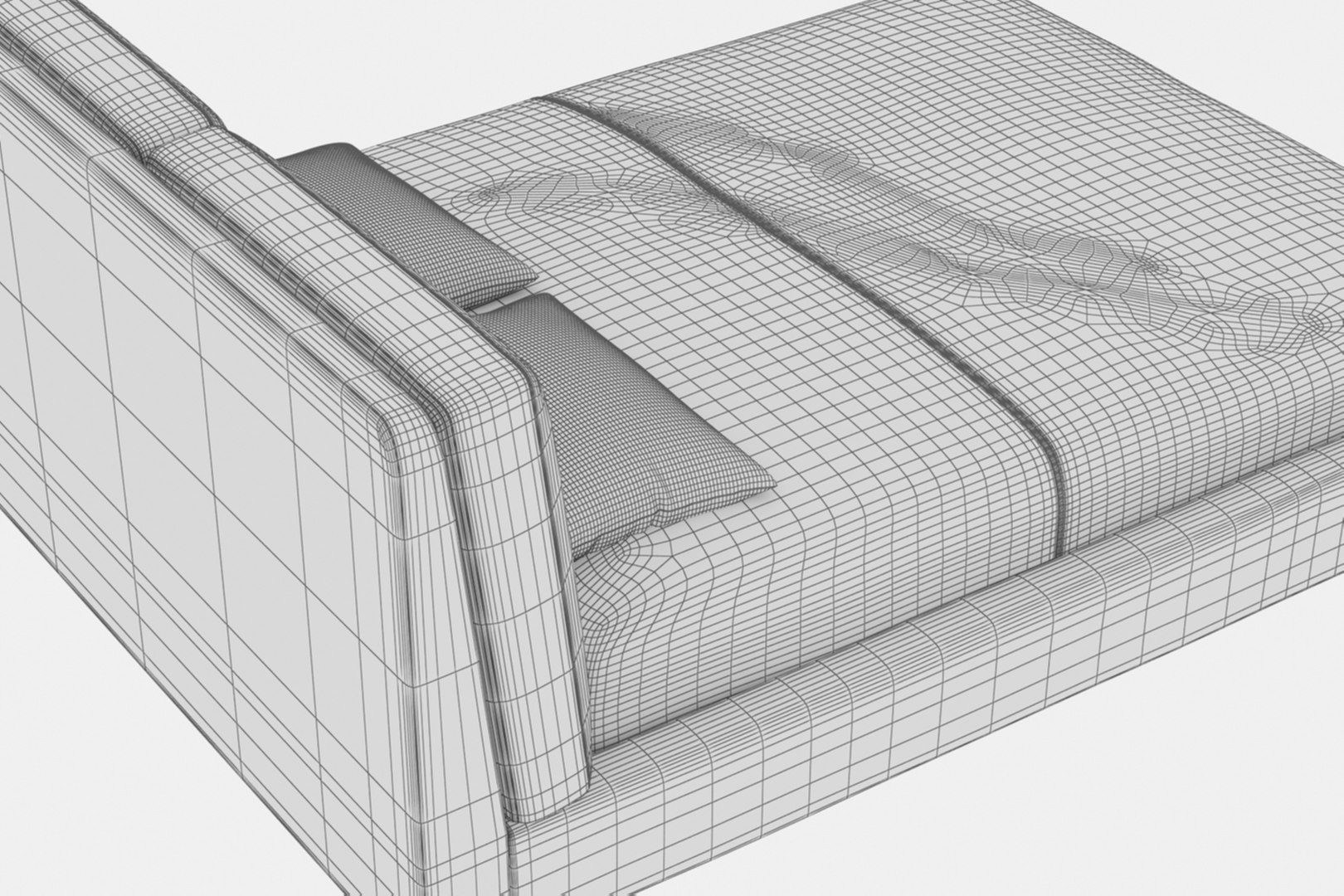 Chic Queen Size Bed 3d Model Turbosquid 1190187