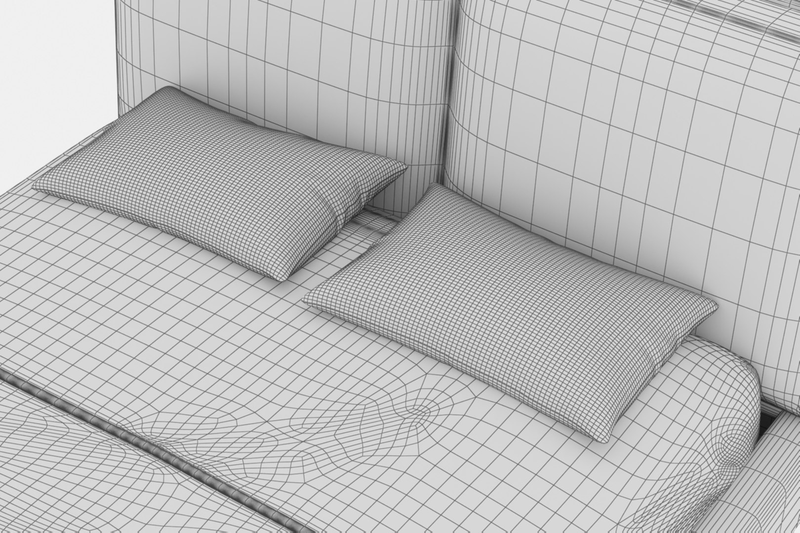 Chic Queen Size Bed 3d Model Turbosquid 1190187