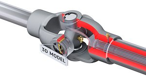 Cardan rotation educational animation 3D model