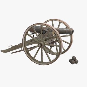 1800 civil war cannon 3D model