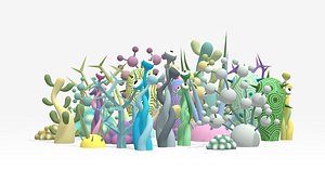 colorful plants alien 3D model