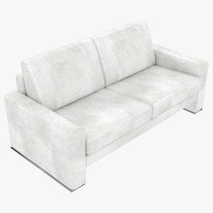 3D model modular leather white