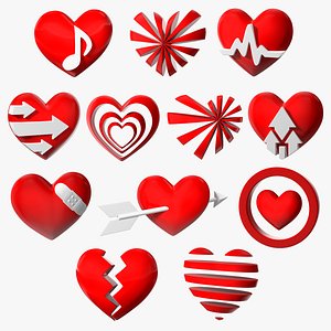 Heart Emojis Collection 4 3D