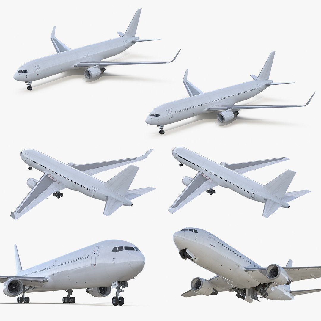 Boeing 767 Rigged Collection 3D model preview