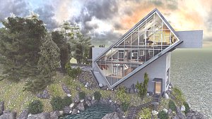 SLOPED HOUSE CONCEPT DESIGN 3D model