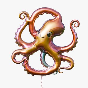 3D model Number 8 - Octopus shaped foil helium balloon