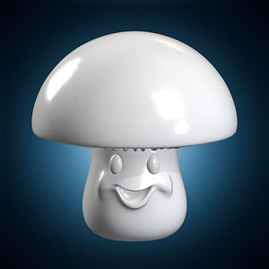 3D Happy Mushroom Figure 3D Print Model