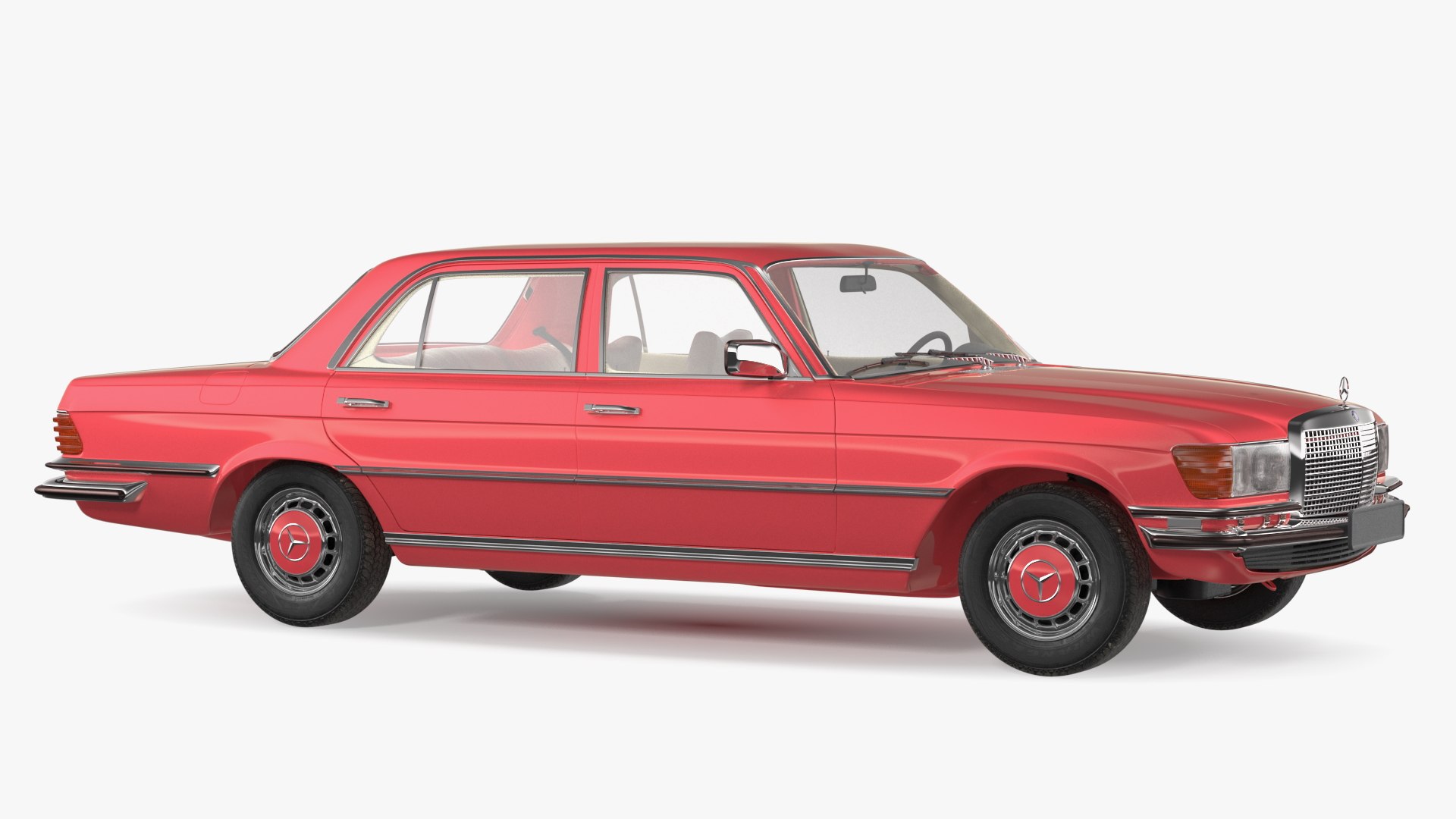 Mercedes Benz 350 SE Orange Rigged 3D model preview