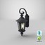 Black Vintage Outdoor Wall Lantern Switched On