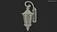 Black Vintage Outdoor Wall Lantern Switched On