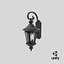 Black Vintage Outdoor Wall Lantern Switched On