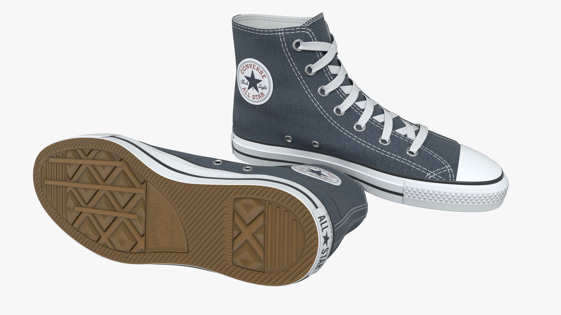 3D Model Converse Shoe Jeans - TurboSquid 2240929