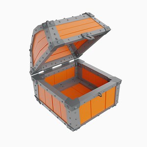 Wooden Medieval Pirate Chest with Iron Parts